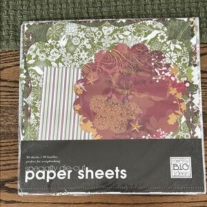 NWT Specialty Die-Cut Paper Sheets with Holiday Patterns